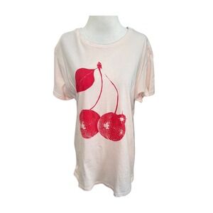 Golden Hour Pink‎ Disco Ball Cherry Graphic Tee T-Shirt XL